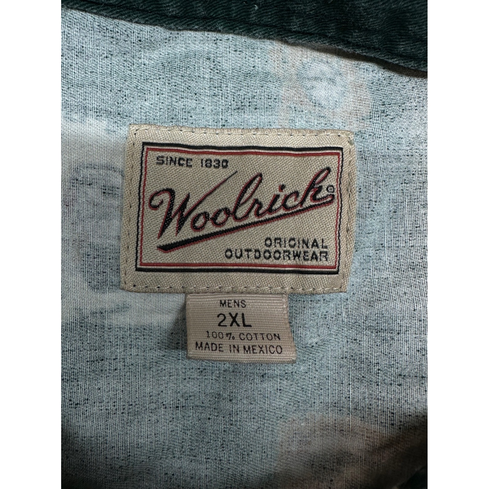 Woolrich Button Down Shirt Mens 2xl Green Vintage Nature Print Short Sleeve Hike — image 6 of 7